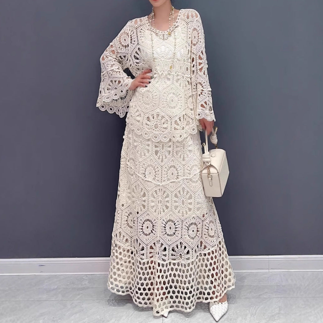 Summer Cut-out Loose Solid Color Dress