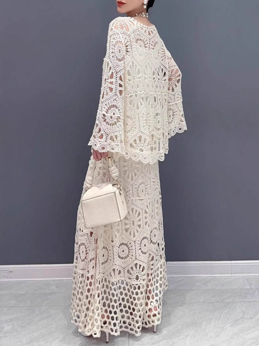 Summer Cut-out Loose Solid Color Dress