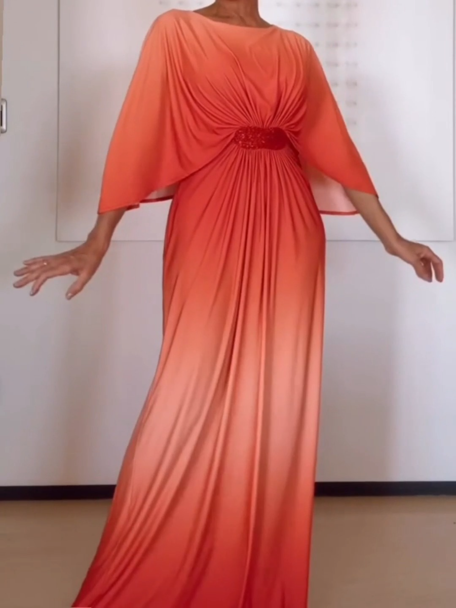 Gradient Pleated Party Dress