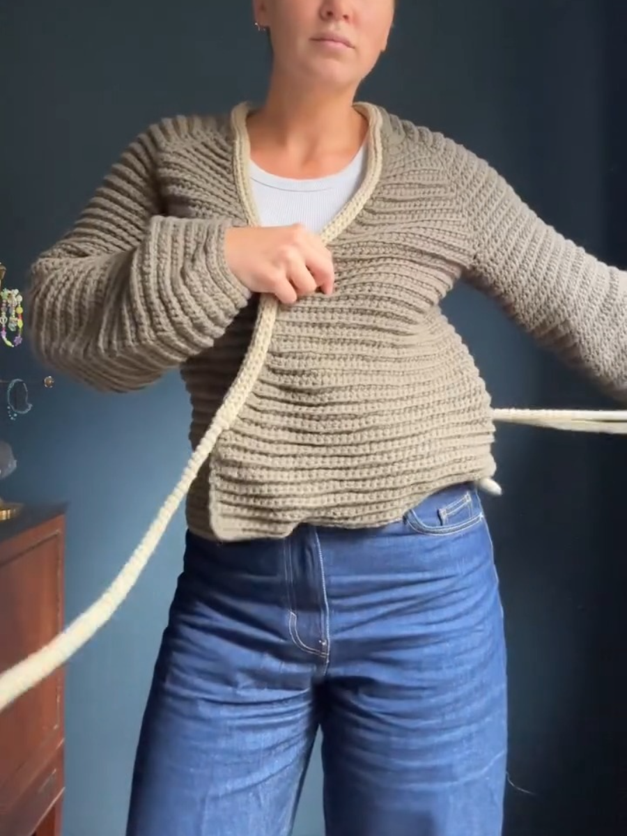 Warm Lace-Up Knit Sweater