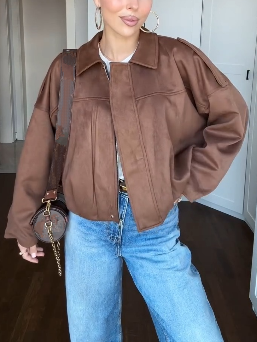 Autumn Zip Solid Color Jacket