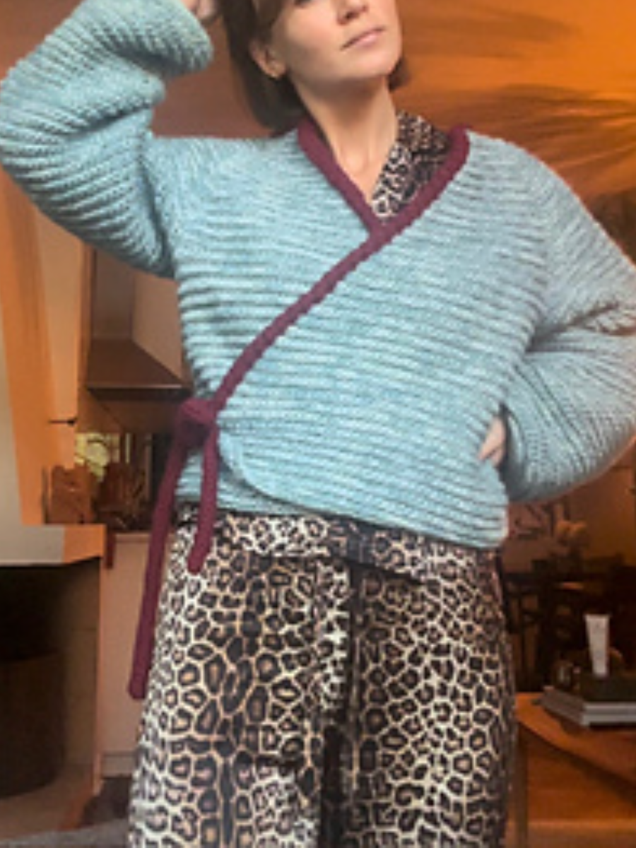 Warm Lace-Up Knit Sweater