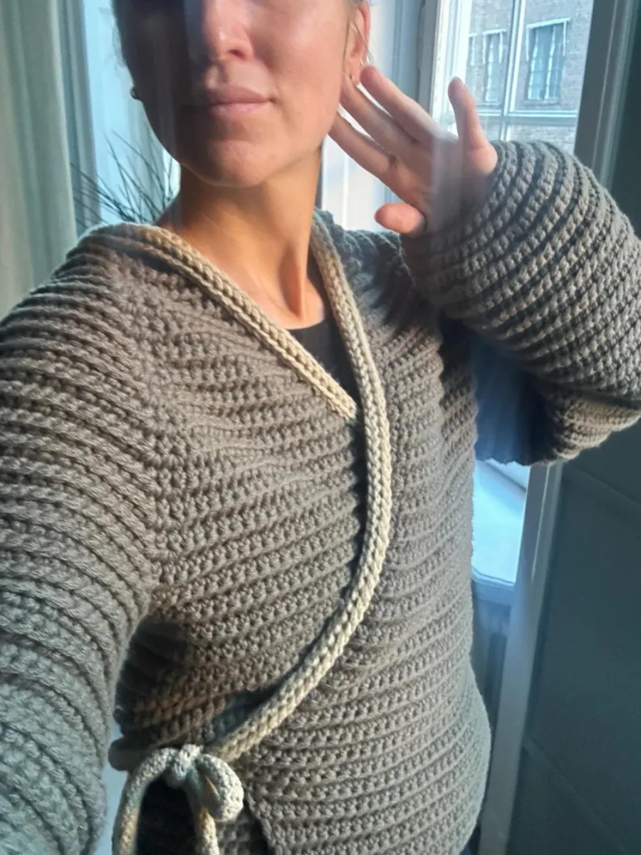 Warm Lace-Up Knit Sweater