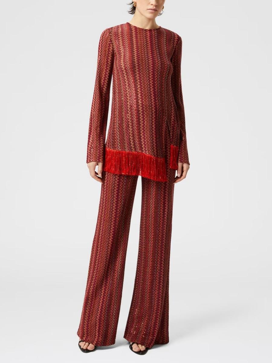 Fashion Striped Tassel Two-piece Set