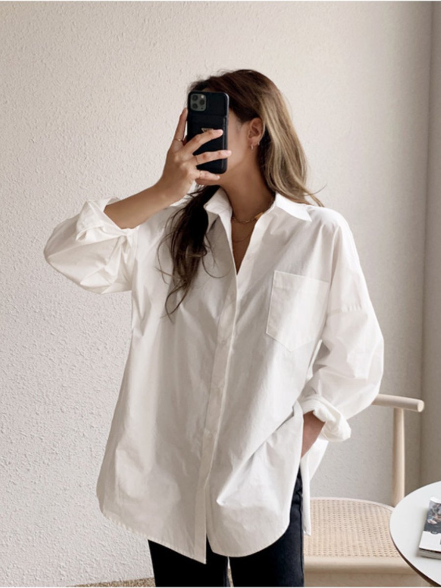 Long-Sleeve Shirt Loose All-Match Top