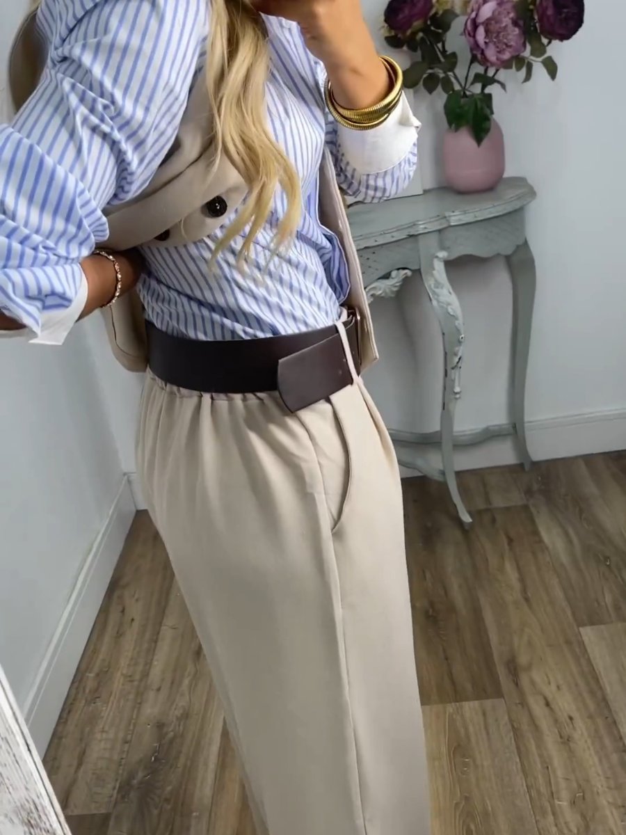 Elegant Solid Color Vest Pants Two-Piece Set