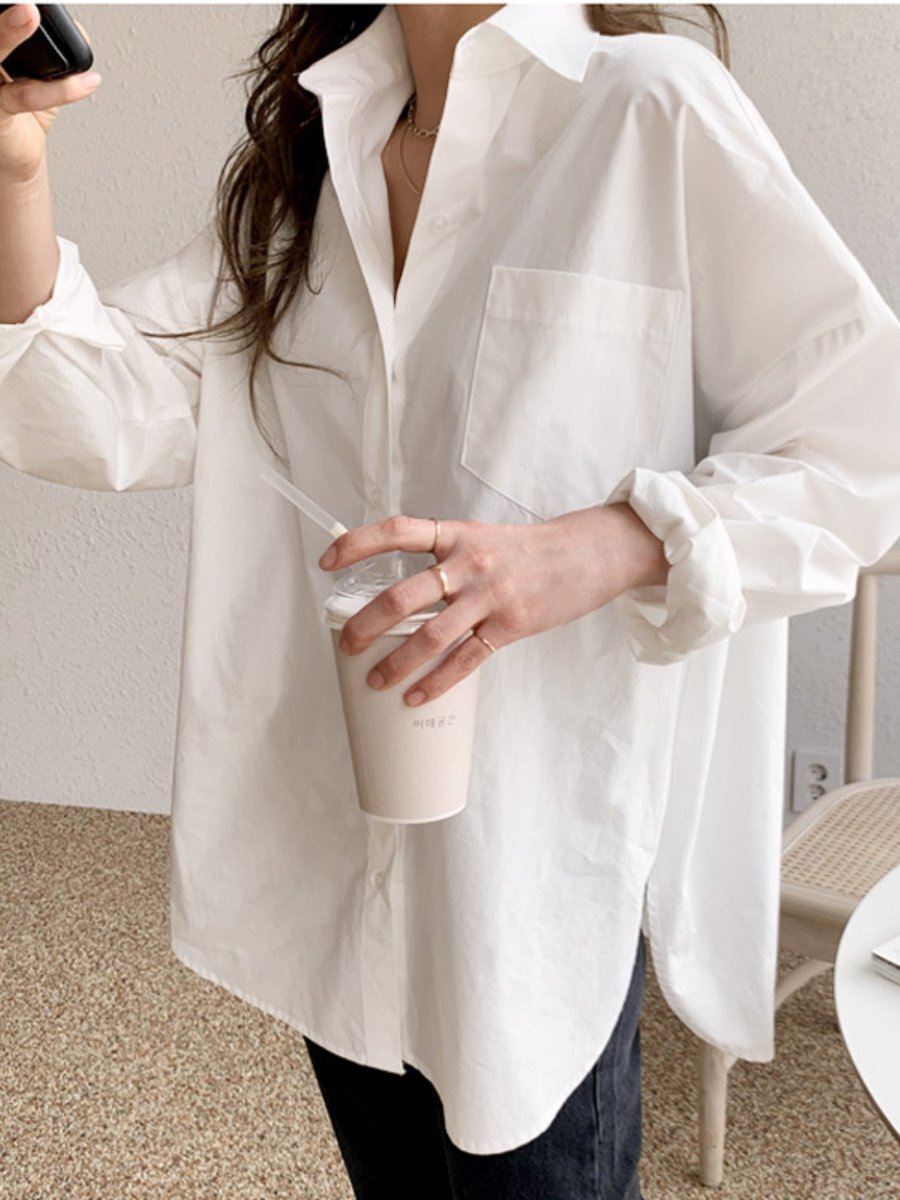Long-Sleeve Shirt Loose All-Match Top