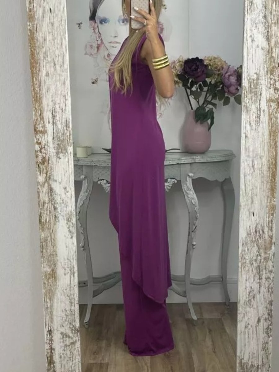 Casual Sleeveless Loose Round Neck Two-piece Trousers