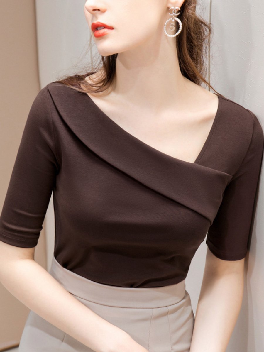 Fashion T-shirt Midi Sleeve Top