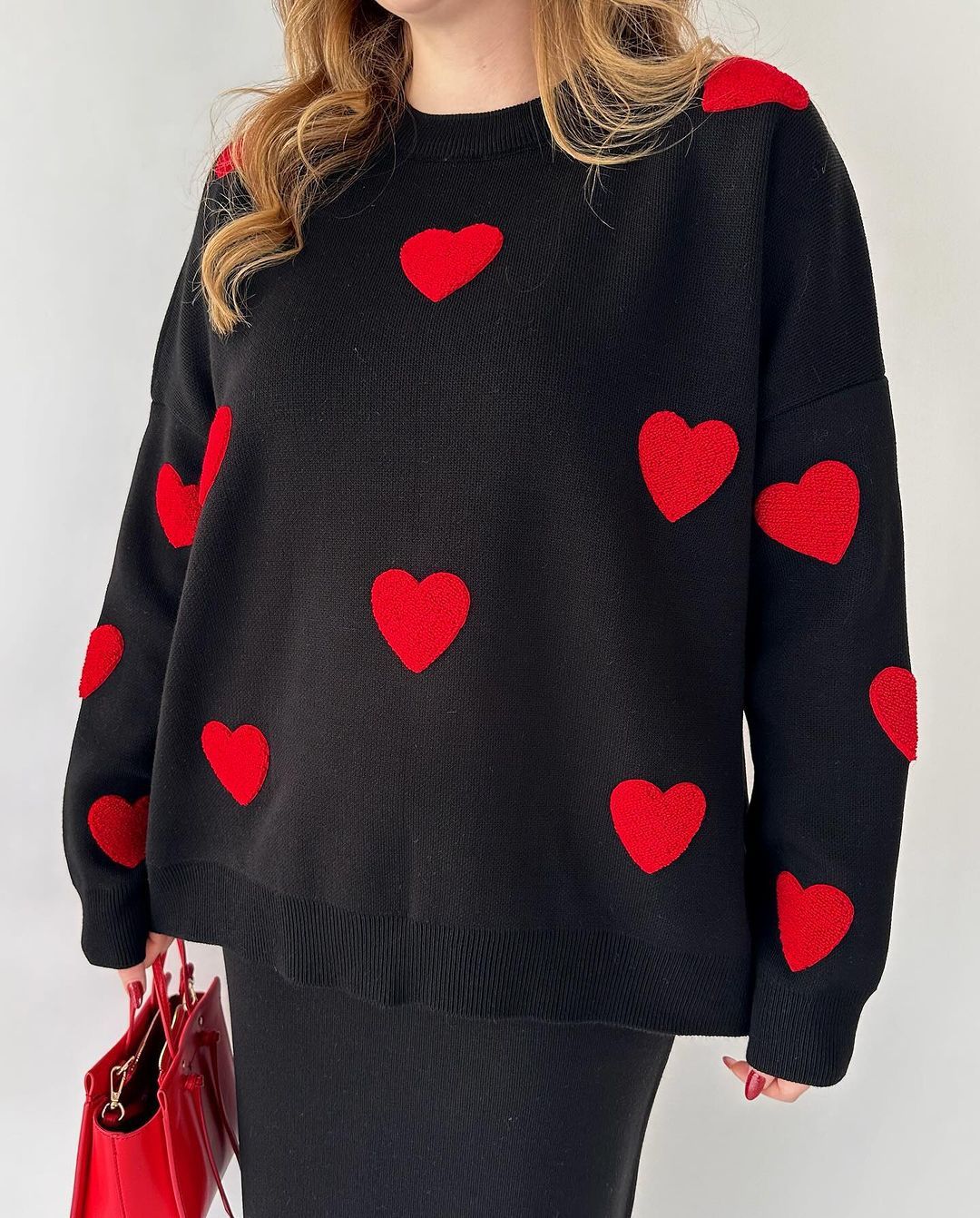 Heart Skirt Knitwear Set