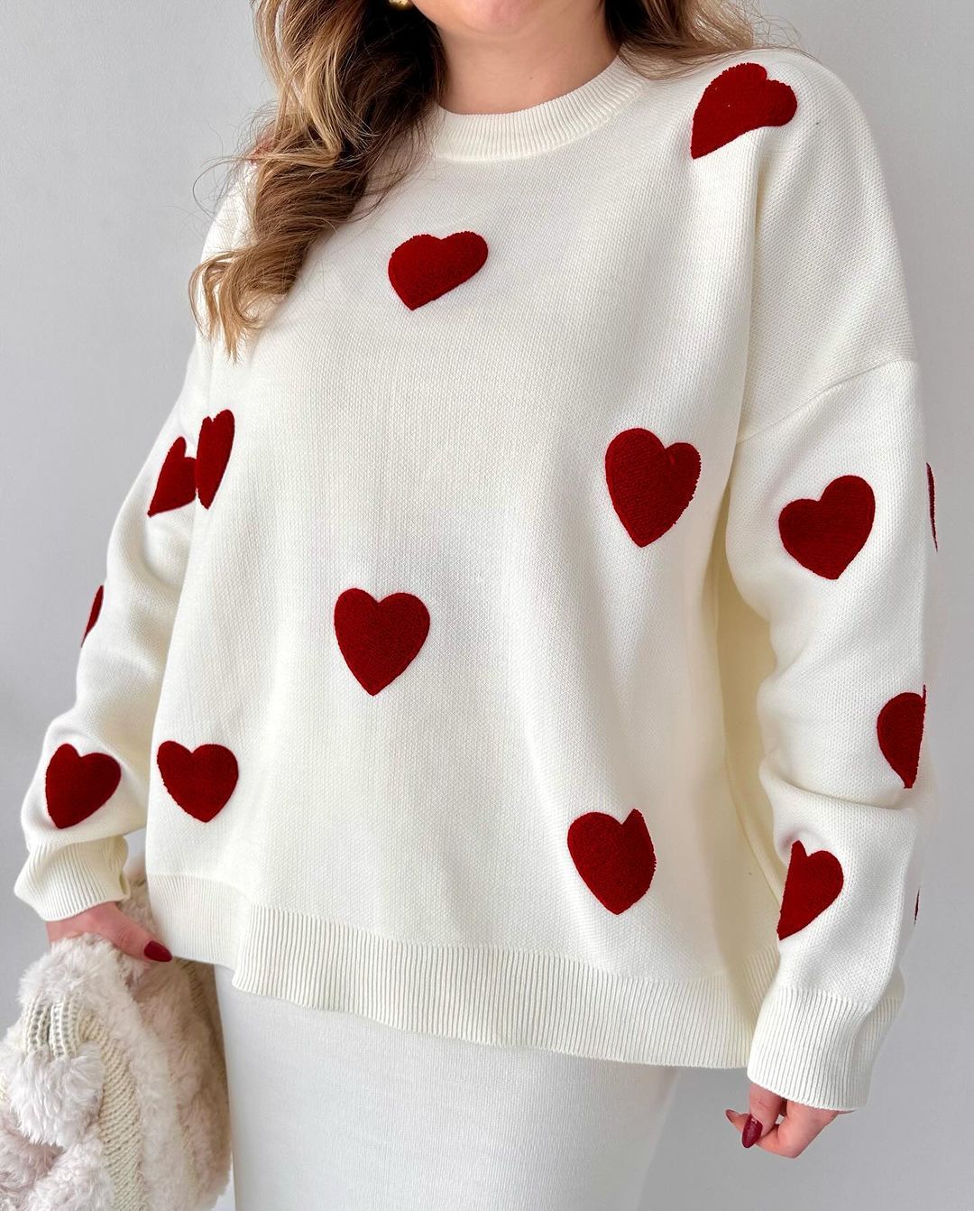 Heart Skirt Knitwear Set