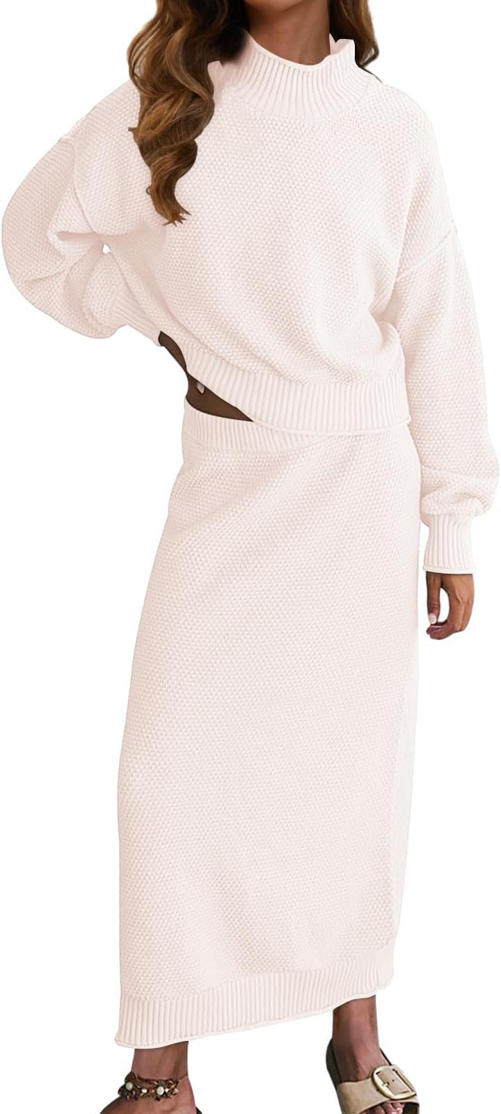 Small High Collar Top Pencil Skirt 2pc Set