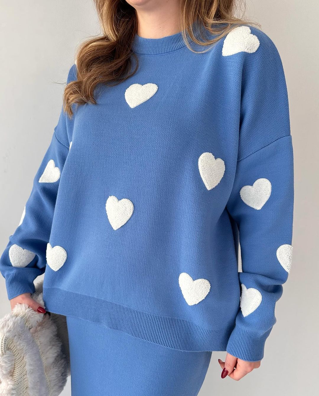 Heart Skirt Knitwear Set