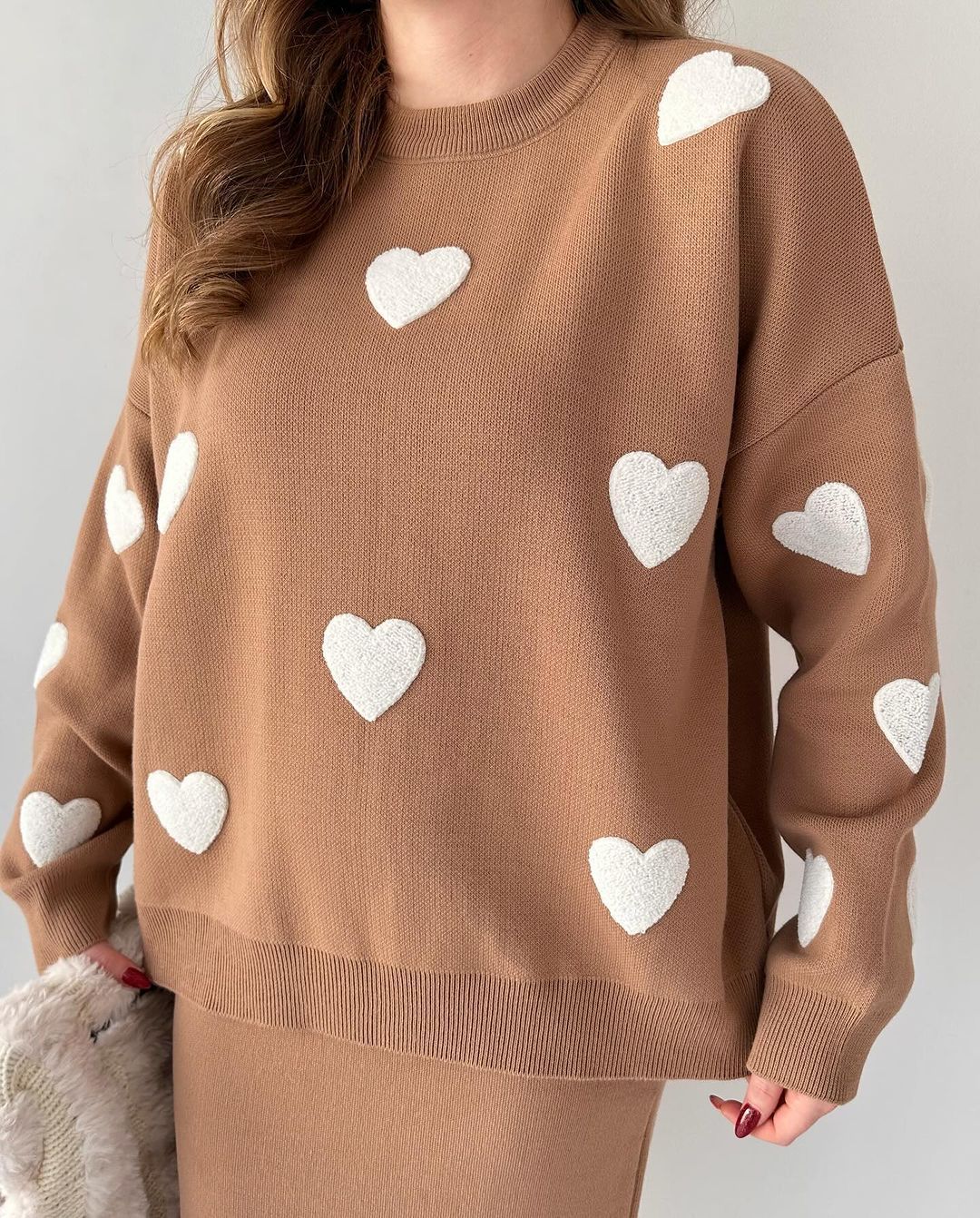 Heart Skirt Knitwear Set