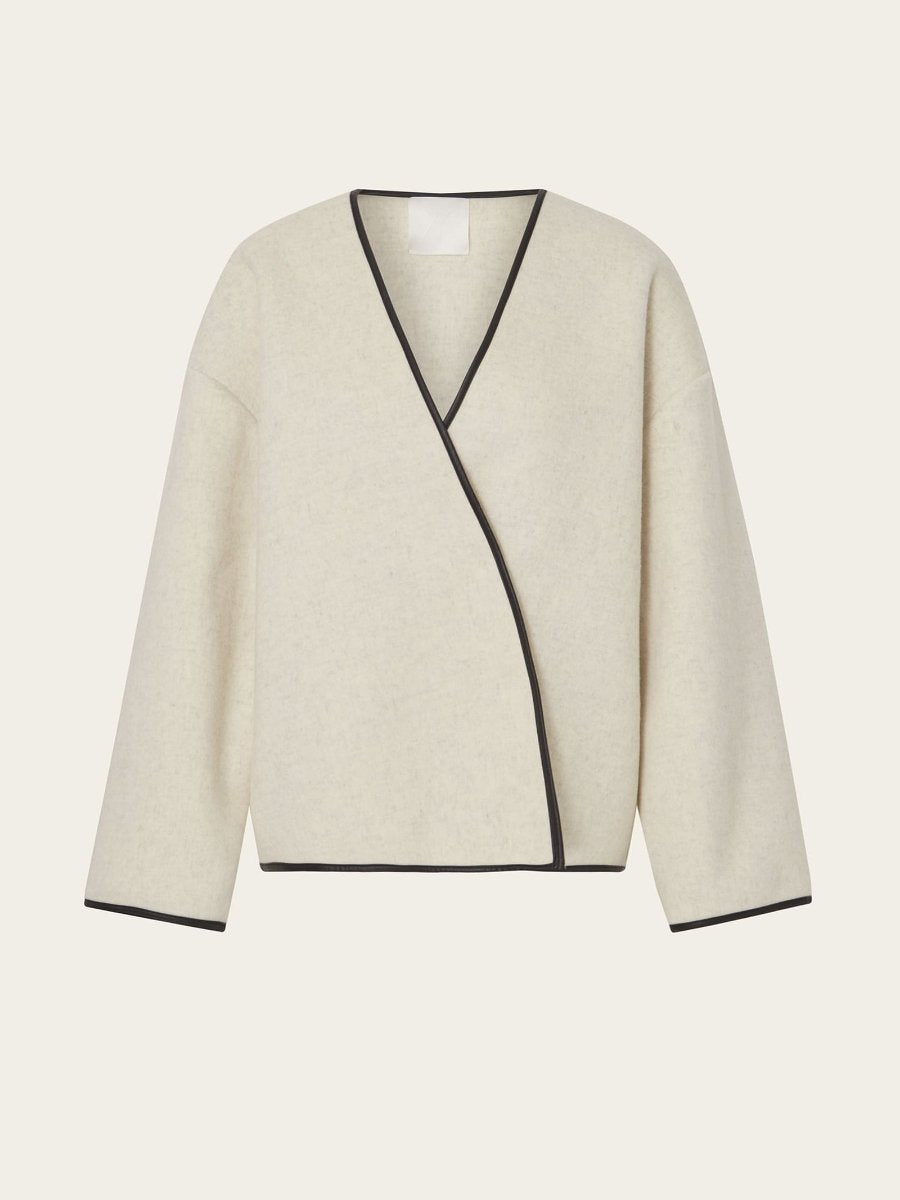 Simple Style Wool Balloon Jacket