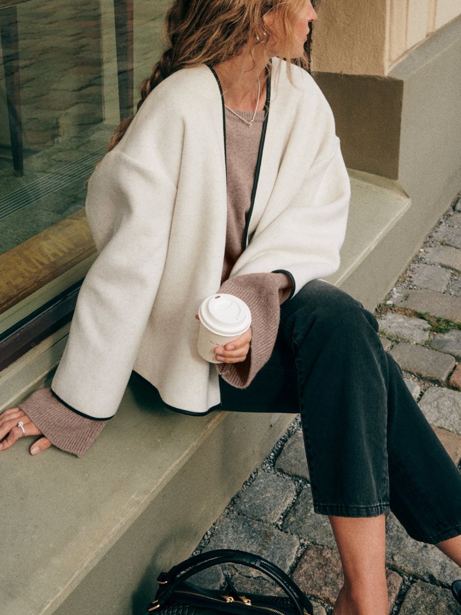 Simple Style Wool Balloon Jacket