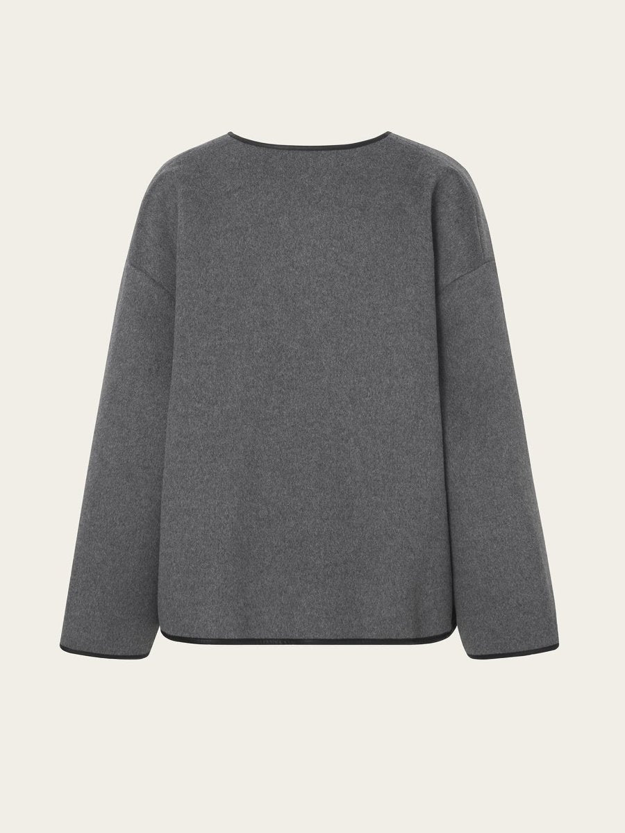 Simple Style Wool Balloon Jacket