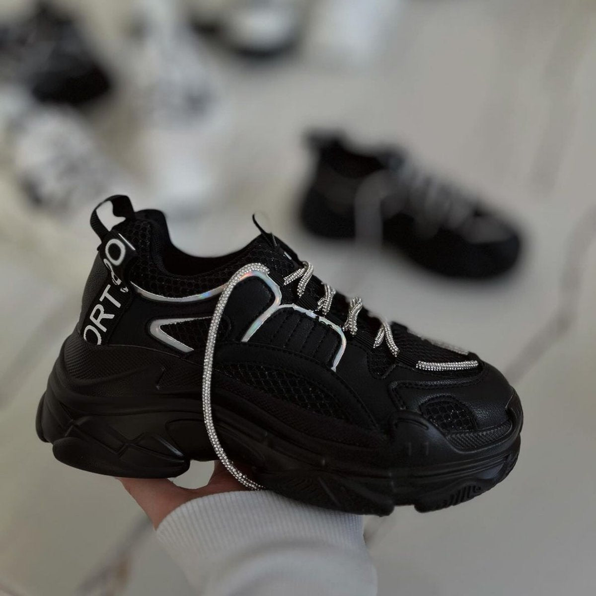 Reflective Shoelace Black Torre Shoes