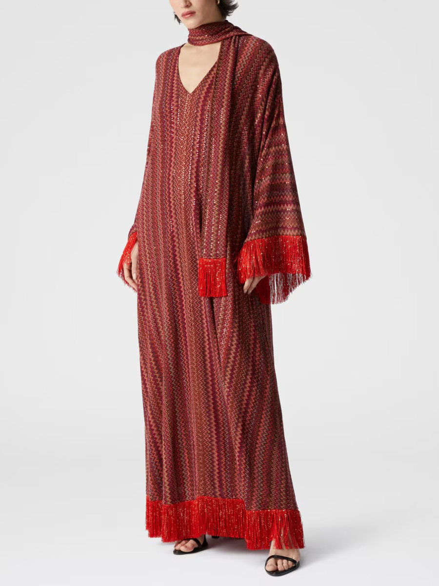 Fashion Striped Fringe Dress