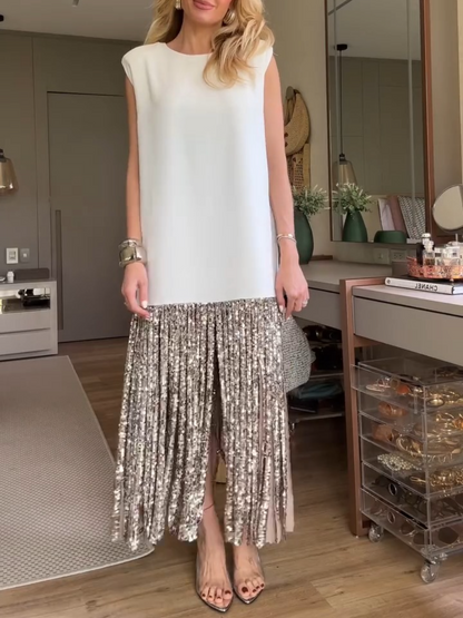 Unique Design Sense Sequined Long Dress