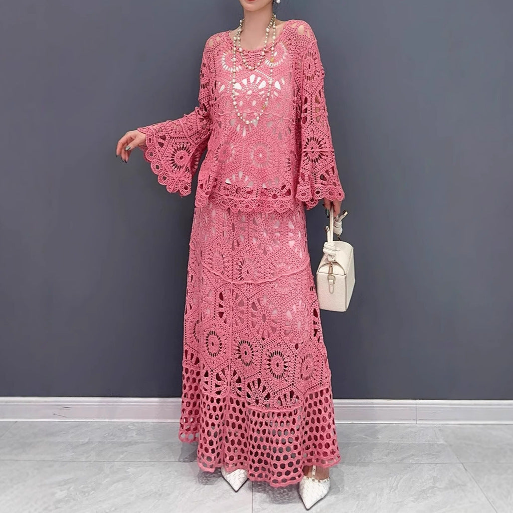 Summer Cut-out Loose Solid Color Dress