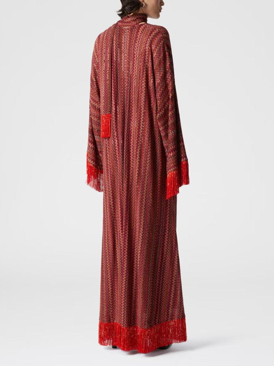 Fashion Striped Fringe Dress