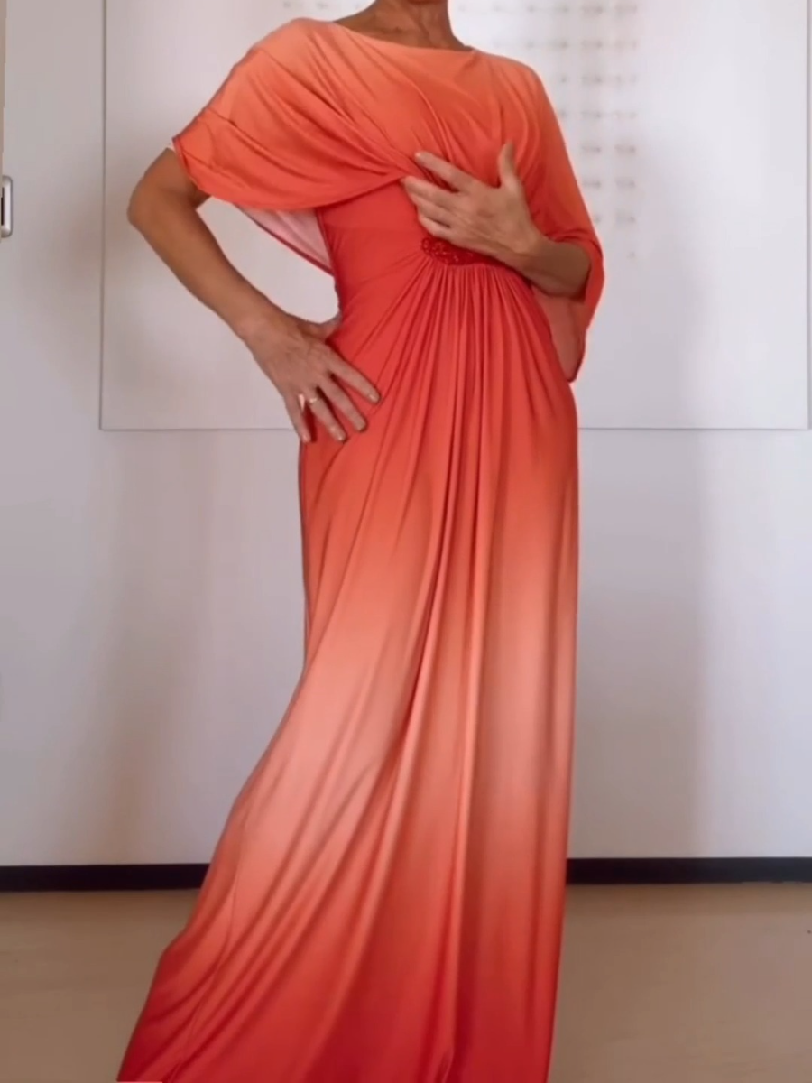 Gradient Pleated Party Dress