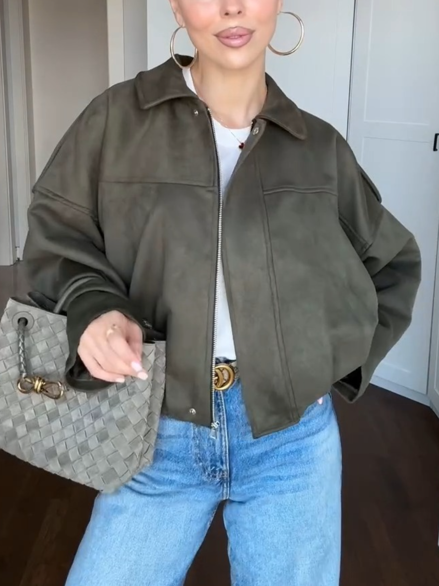 Autumn Zip Solid Color Jacket