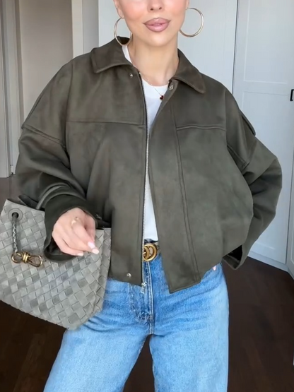 Autumn Zip Solid Color Jacket