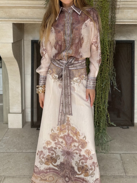 Demure Floral Skirt 2pc Set