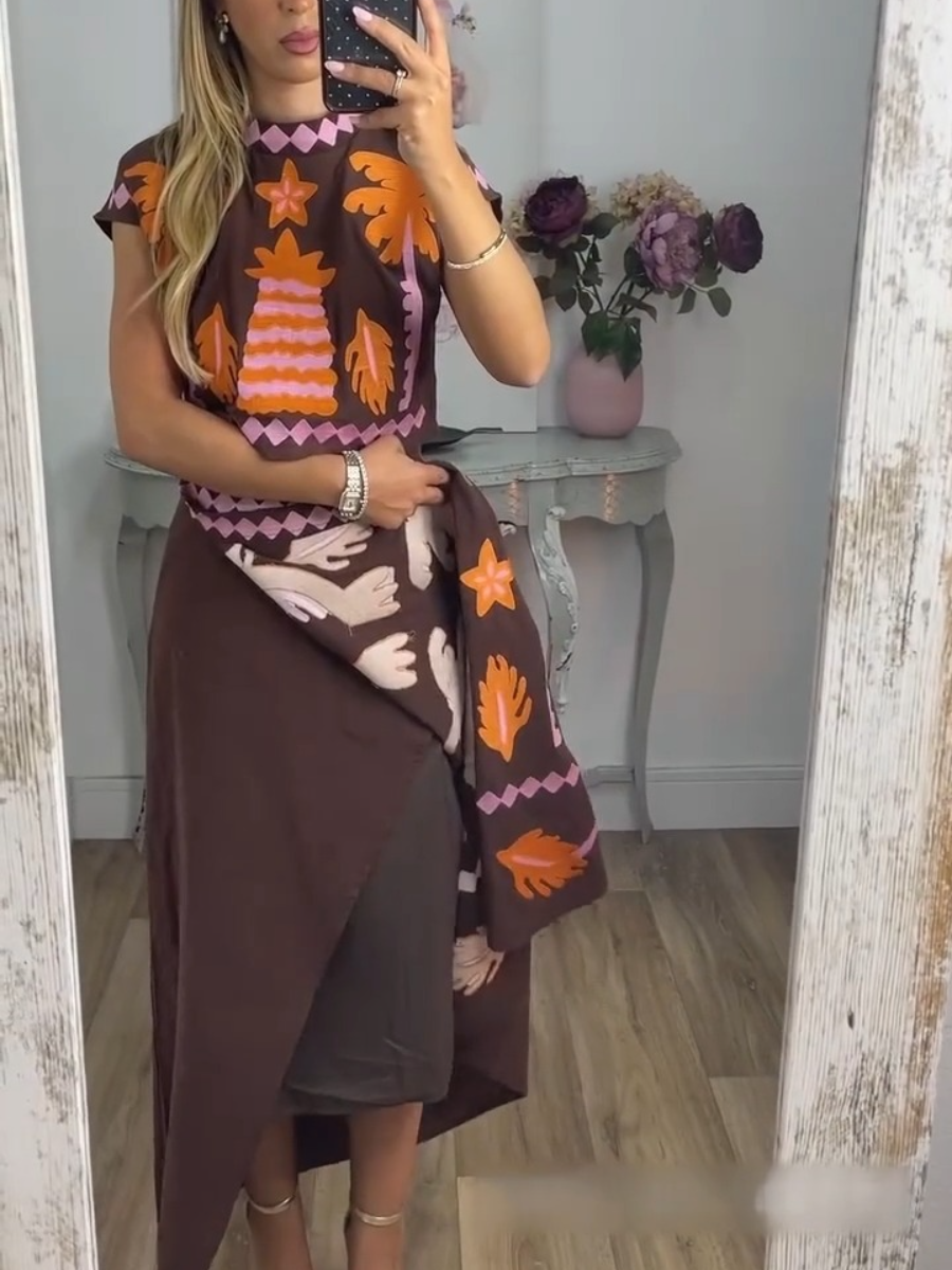 Fashion Print Two-Piece Dress