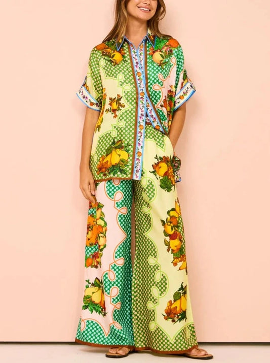 Comfortable Patterned Two-Piece Trousers