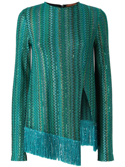 Fashion Striped Fringe Dress