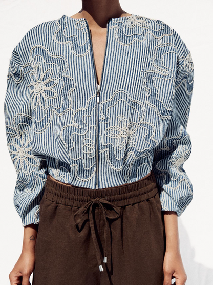 Fashion Pattern Zipper Jacket