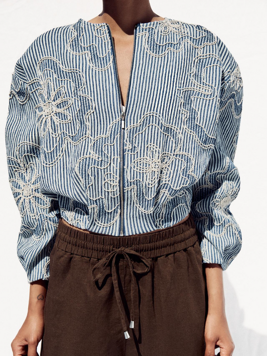 Fashion Pattern Zipper Jacket