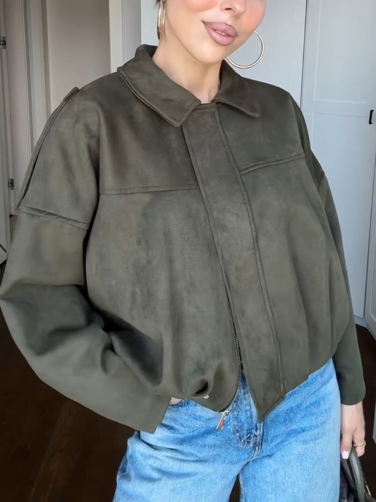 Autumn Zip Solid Color Jacket