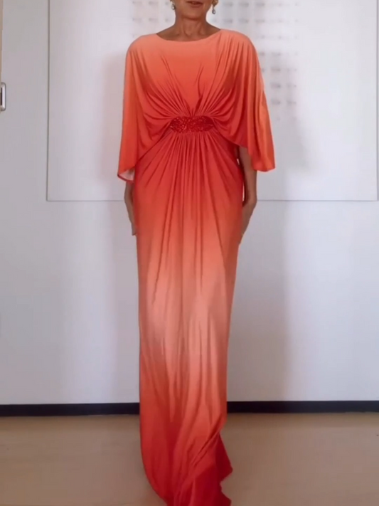 Gradient Pleated Party Dress