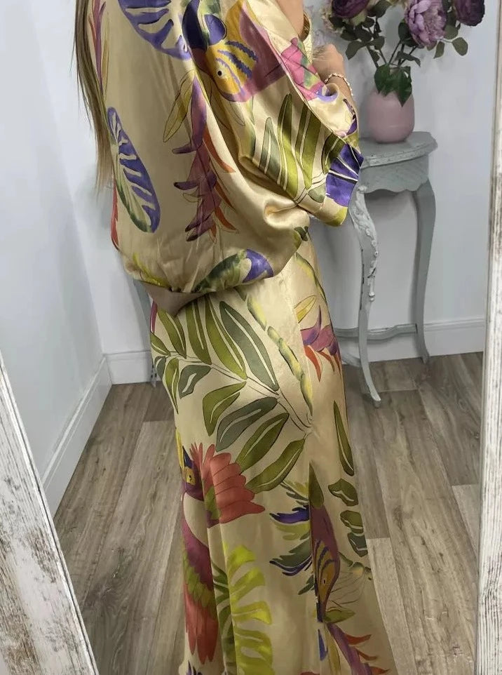 Elegant V-Neck Two-Piece Dress