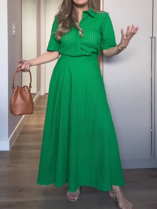 Fashion Two-Piece Hole Long Dress