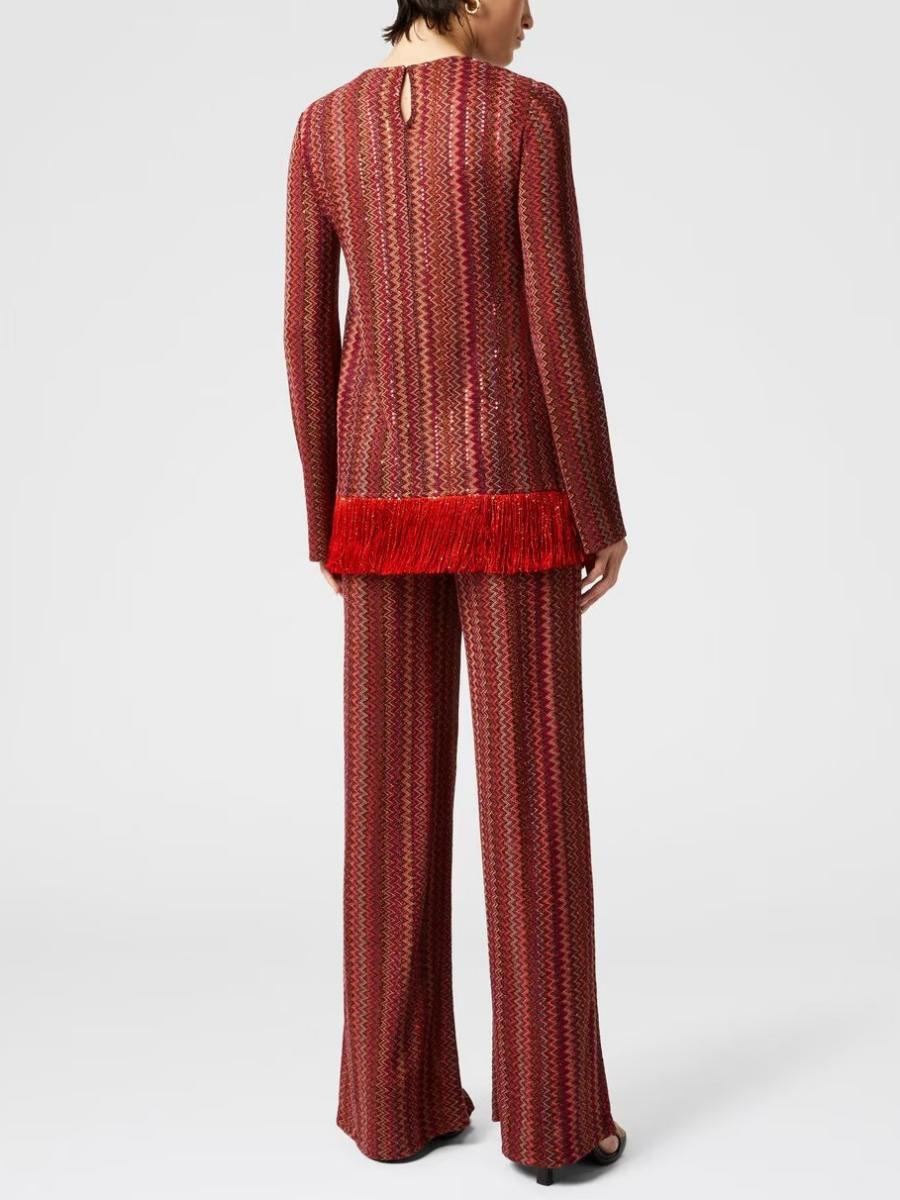 Fashion Striped Tassel Two-piece Set