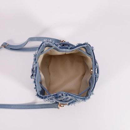 Drawstring Tassel Shoulder Bag