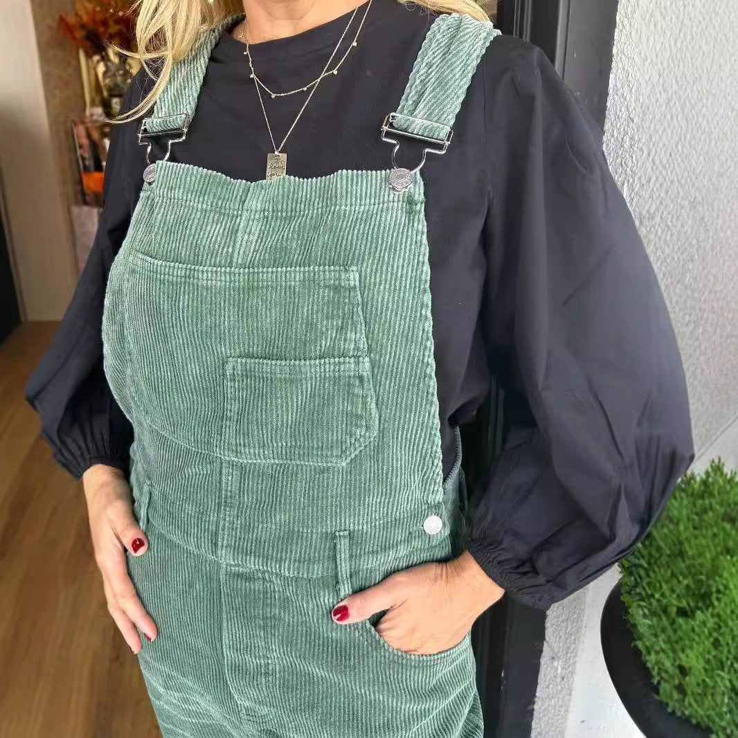 Corduroy Pocket Hole Jumpsuit