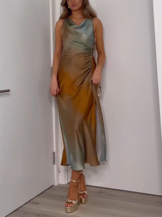Elegant Strap Gradient Maxi Dress