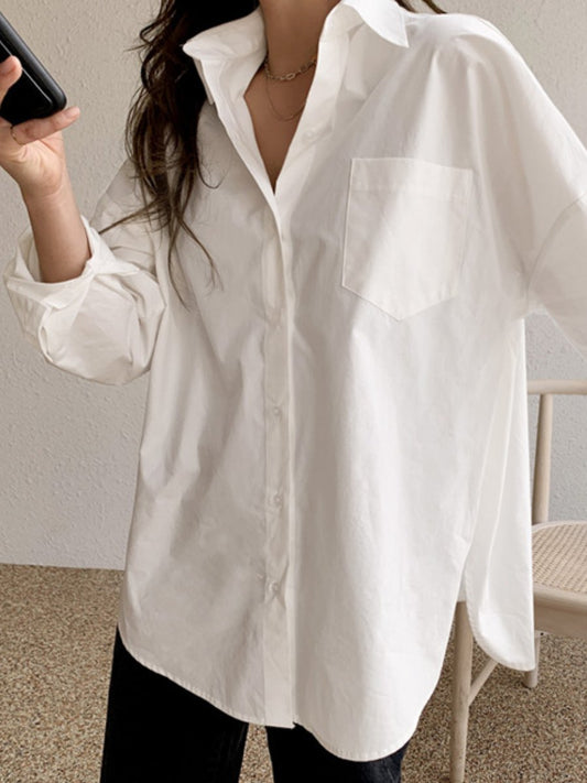 Long-Sleeve Shirt Loose All-Match Top