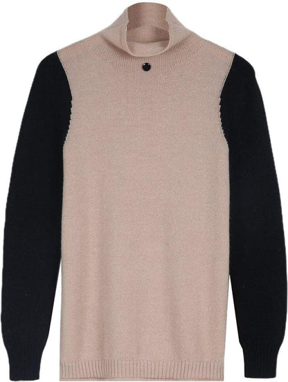 Mod Color Block Turtleneck Sweater