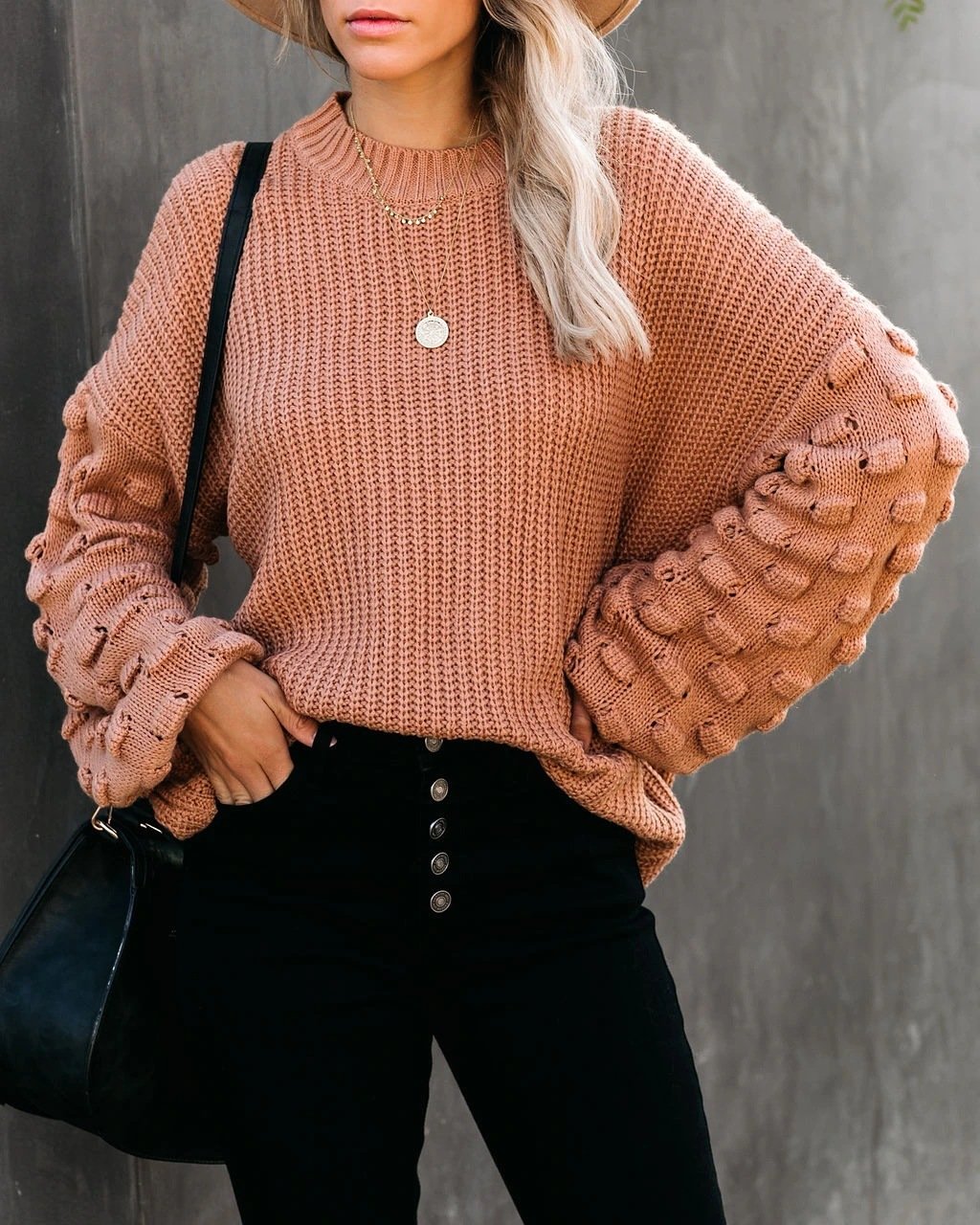 Loose Long Sleeve Knitted Sweater