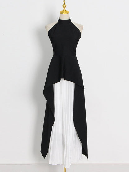 Fancy Dresses Black & White Aesthetics Ruffle Dress