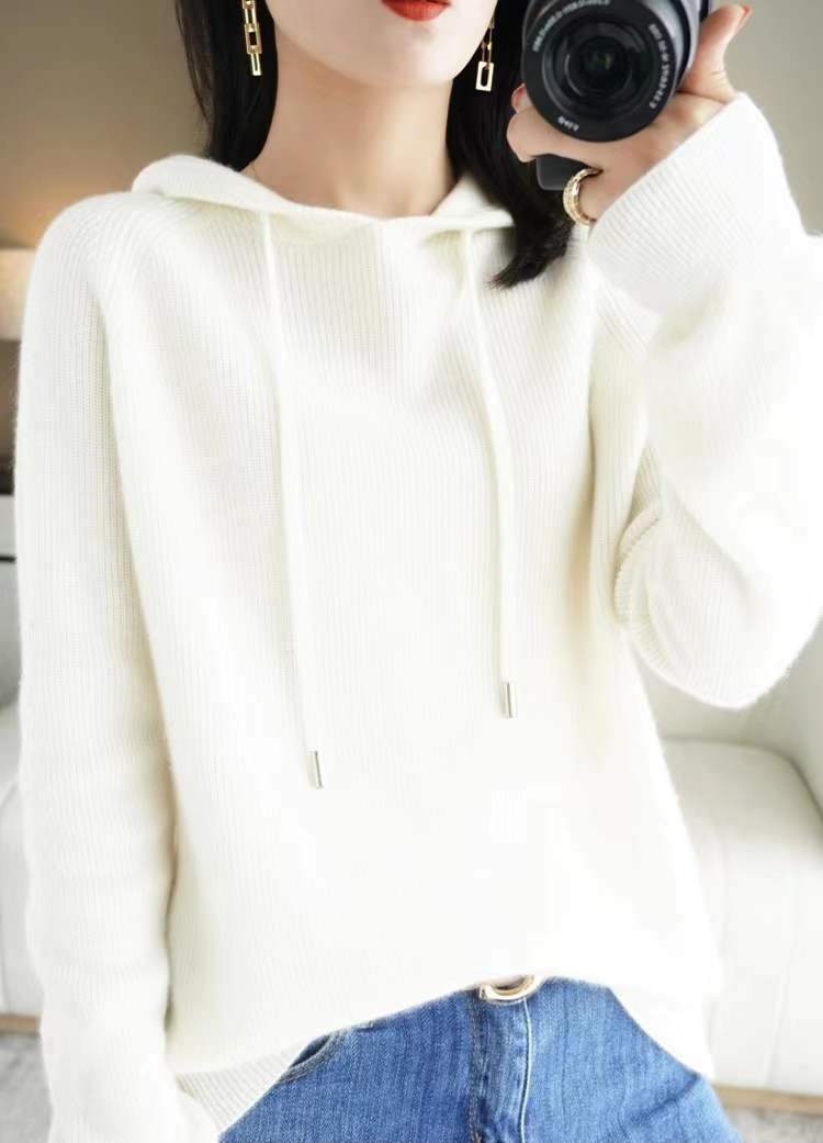 Loose Hooded Knitted Sweater
