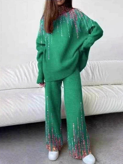 Hot Drilling Fashion Knitted Suit