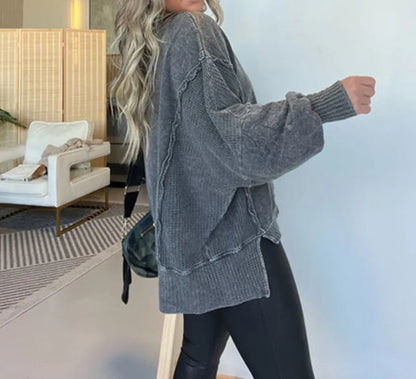 Oversized Dolman Sleeve Washed Pullover